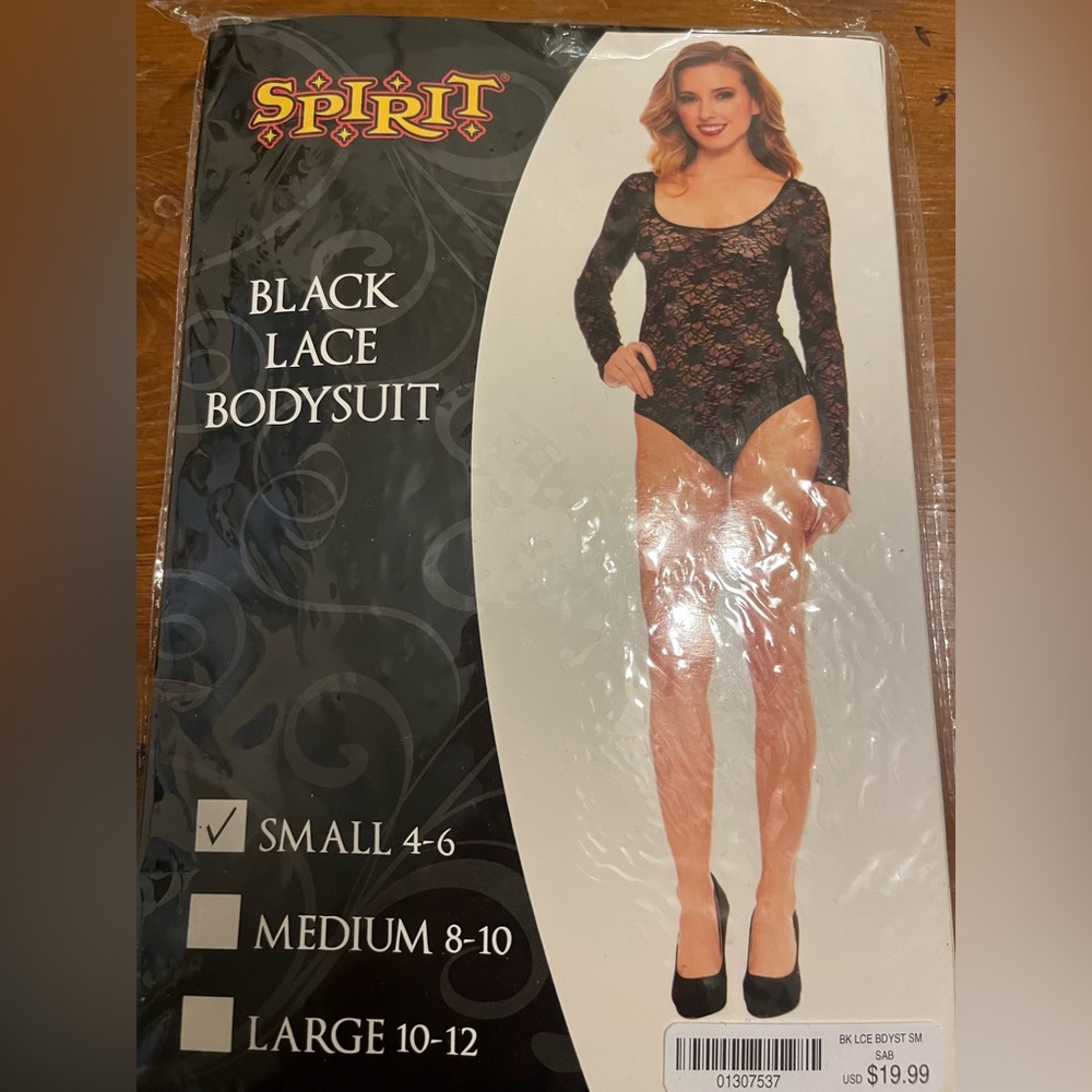 Spirit Halloween 🎃 Adult Black lace bodysuit